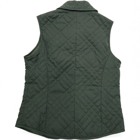 Talbots Olive Green Quilted Horse Riding Equestrian Vest Jacket Petites 0 - Picture 2 of 9